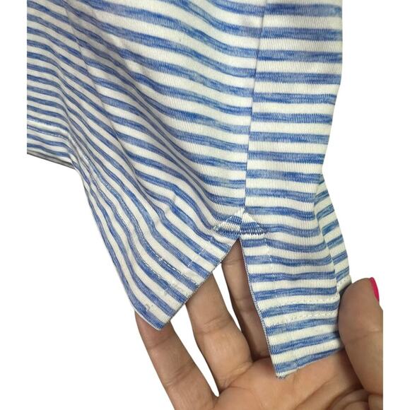 Izod Golf With Stretch Men's Polo Blue White Stripes Large - Picture 9 of 10